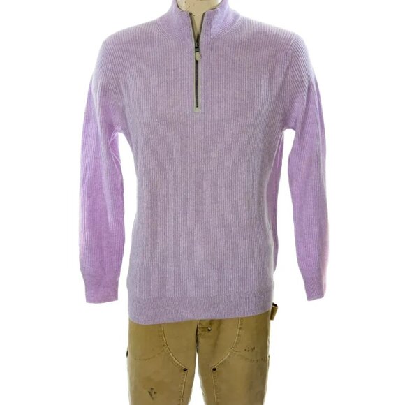 Vineyard Vines Lavender Cashmere 1/4 Zip Sweater NWT $328